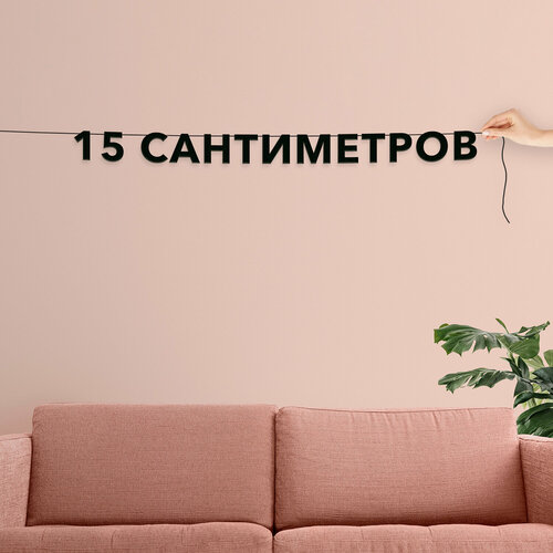 Гирлянда надпись, Мемы - “15 сантиметров“, черная текстовая растяжка. фото, описание