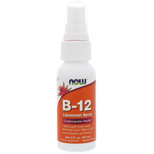 Спрей NOW B-12 Liposomal Spray, 100 г, 59 мл фото, описание