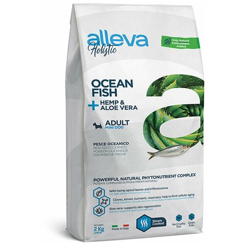 Сухой корм ALLEVA Holistic Adult Ocean Fish Mini для взрослых собак мелких пород, 2 кг. фото, описание