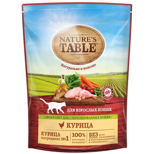 Сухой корм для кошек Nature's Table с курицей 10 шт. х 650 г фото, описание