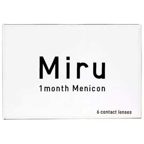 Контактные линзы Menicon Miru 1month, 6 шт., R 8,3, D -6, прозрачный, 1 уп. фото, описание