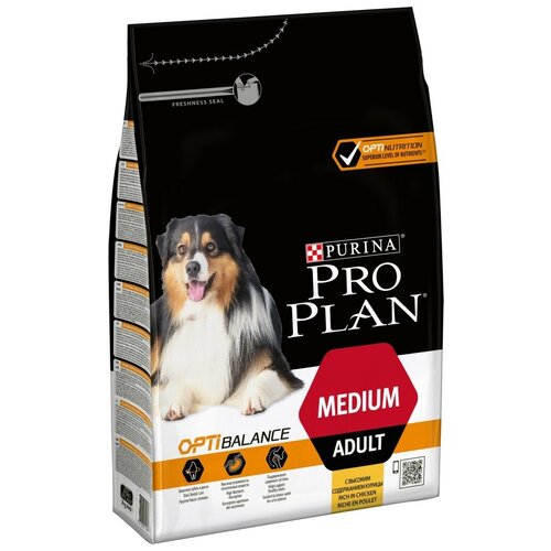 Purina Pro Plan Adult Medium сухой корм для взрослых собак средних пород с курицей и рисом - 18 кг фото, описание