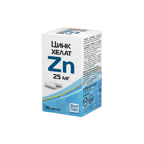 Цинк хелат Zn капс., 25 мг, 0.326 г, 30 шт. фото, описание