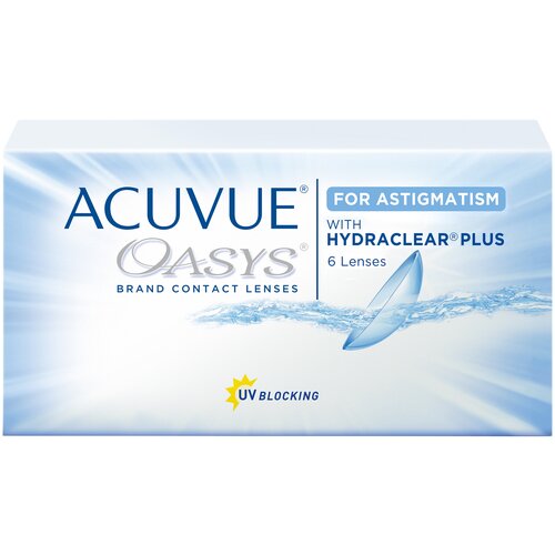 Контактные линзы ACUVUE OASYS For Astigmatism with Hydraclear Plus., 6 шт., R 8,6, D +1,75, CYL: -1,25, AХ: 70 фото, описание