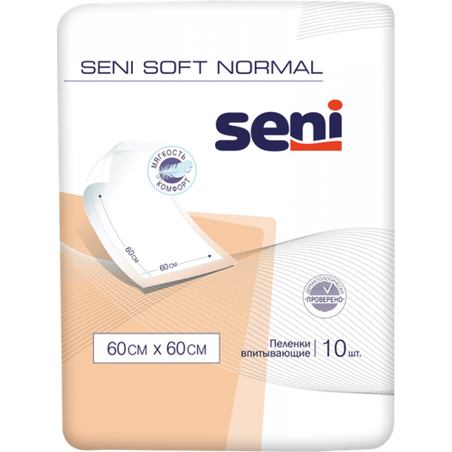 Пеленки впитывающие одноразовые Seni Soft Normal 60 x 60 см, 10 шт. фото, описание