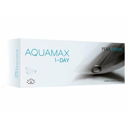 Контактные линзы Pegavision Aquamax 1-Day, 30 шт., R 8,6, D -0,5, прозрачный, 1 уп. фото, описание