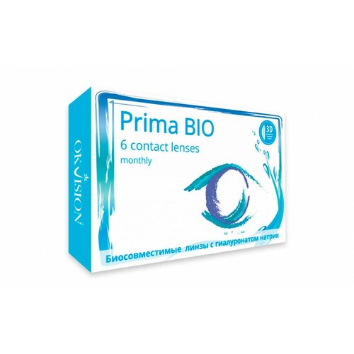 Контактные линзы OKVision PRIMA BIO, 6 шт., R 8,8, D -5,25, бесцветный, 1 уп. фото, описание