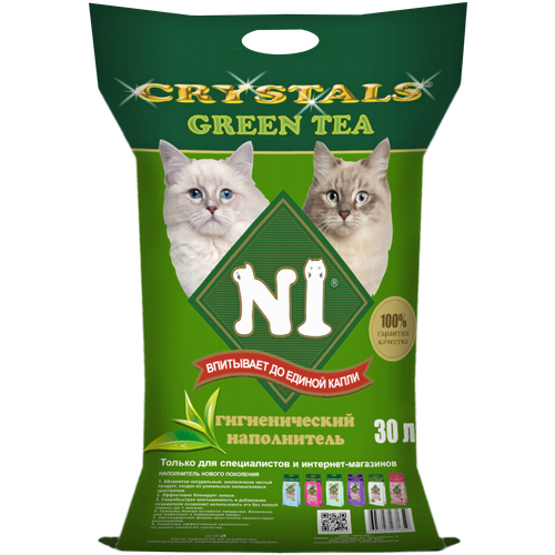 Впитывающий наполнитель N1 Crystals Green Tea, 30л, 1 шт. фото, описание