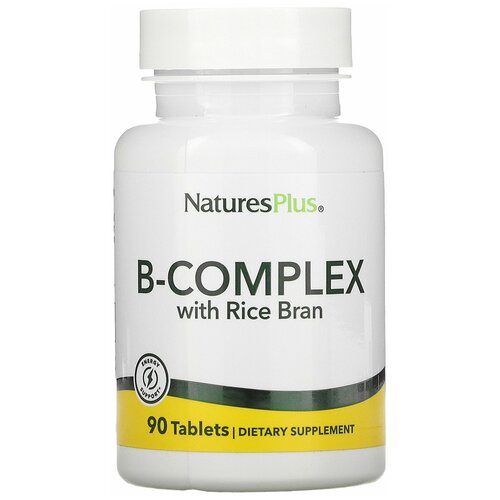 NaturesPlus B-Complex with Rice Bran (Б-Комплекс с рисовыми отрубями) 90 таблеток (NaturesPlus) фото, описание