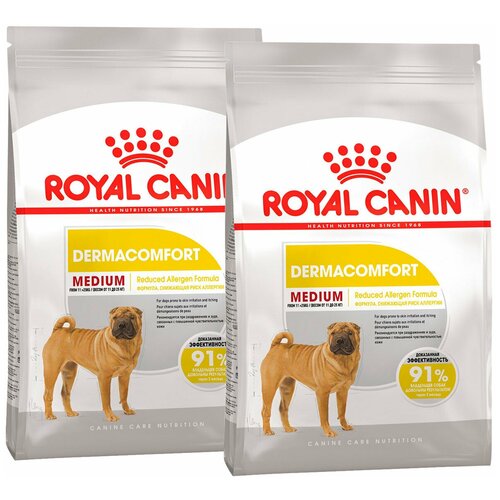 ROYAL CANIN MEDIUM DERMACOMFORT для взрослых собак средних пород при аллергии (3 + 3 кг) фото, описание