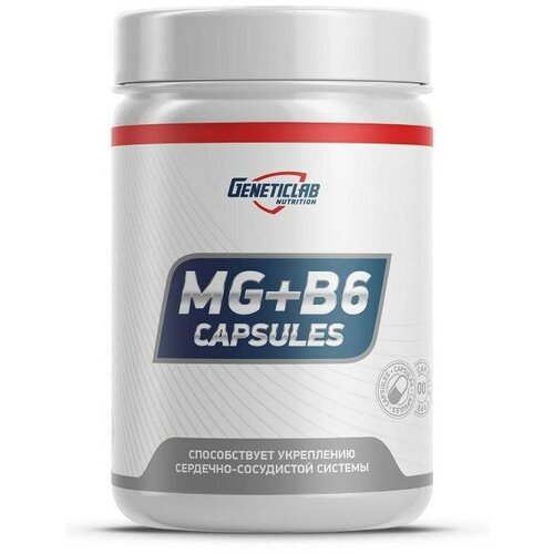 Отдельные минералы Geneticlab Nutrition Magnesium + B6 (60 капсул) фото, описание