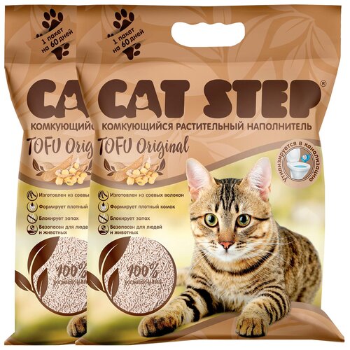 CAT STEP TOFU ORIGINAL - Кэт степ наполнитель комкующийся для туалета кошек (12 + 12 л) фото, описание