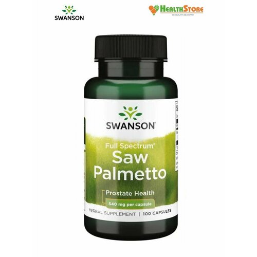 Swanson Full Spectrum Saw Palmetto 540мг 100 капсул, Экстракт серенои 540 мг, со пальметто При болезнях предстательной железы, укрепляет мужское здоровье фото, описание