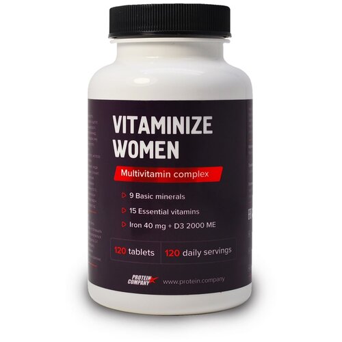 фото Vitaminize Women Мультивитамины женские, 250 мл, 150 г, 120 шт., купить онлайн за 600 рубл.