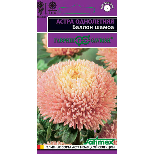 Гавриш Астра Баллон шамоа, однолетняя густомахровая, серия Эксклюзив Н23 0,05 гр фото, описание