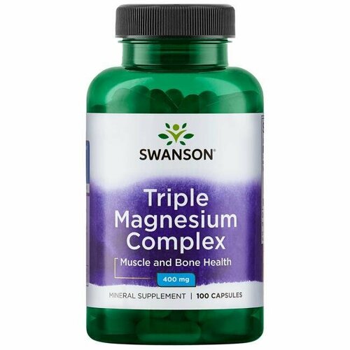 Магний 400мг, Swanson Triple Magnesium Complex 400 mg, 100 капсул фото, описание