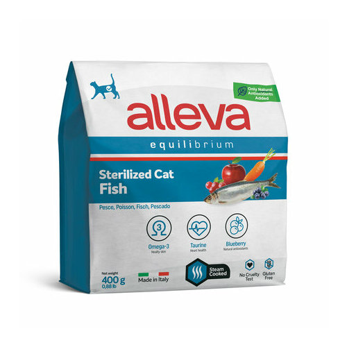 ALLEVA EQUILIBRIUM STERILIZED Сухой корм для стерилизованных кошек с Рыбой фото, описание