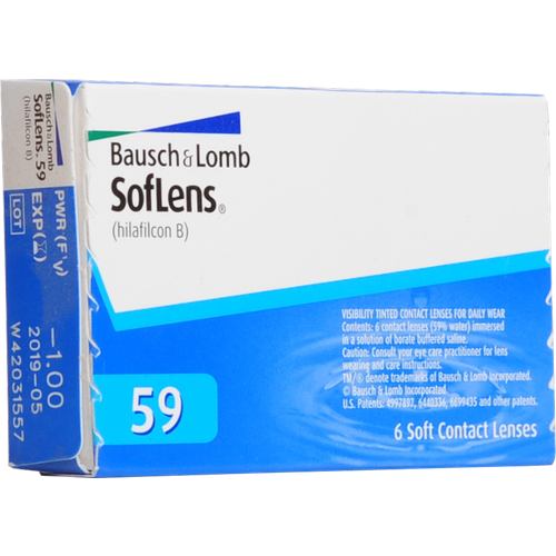 Контактные линзы Bausch & Lomb SofLens 59, 6 шт., R 8,6, D -8 фото, описание