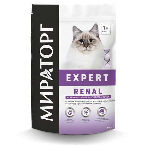 Сухой корм для кошек Мираторг Expert Renal при проблемах с почками 400 г фото, описание