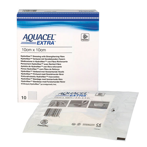 Convatec Aquacel Extra Повязка Аквасель Экстра с усиленным волокном Гидрофайбер, 10х10 см фото, описание