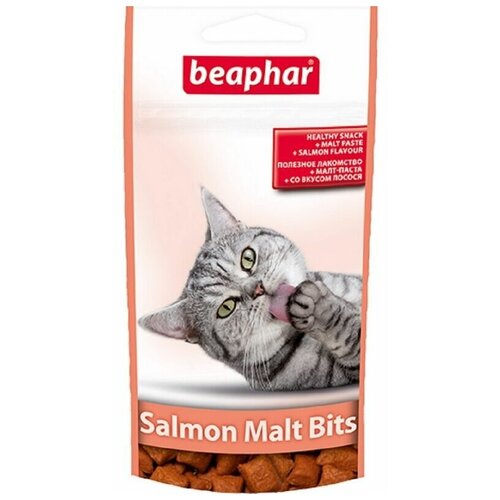 Подушечки Beaphar Malt-Bits с мальт-пастой для вывода шерсти из желудка с Лососем 35 г*75 шт. фото, описание