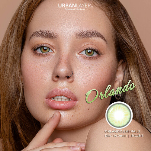 Контактные линзы URBAN LAYER ru Orlando, 2 шт., R 8,6, D -5, Emerald, 1 уп. фото, описание