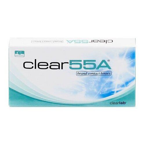 Контактные линзы Clearlab Clear 55A, 6 шт., R 8,7, D +3, прозрачный, 1 уп. фото, описание