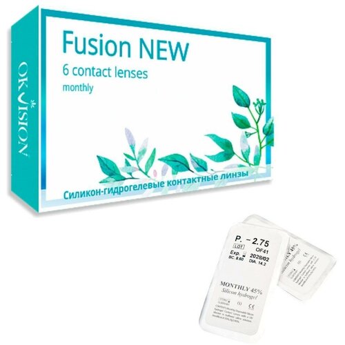 Контактные линзы OKVision Fusion NEW, 6 шт., R 8,6, D +0,5, 1 уп. фото, описание