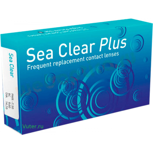 Контактные линзы Gelflex Sea Clear Plus, 3 шт., R 8,6, D -20, 1 уп. фото, описание