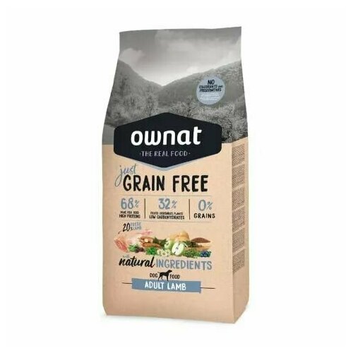 Ownat Adult Grain Free Сухой корм беззерновой для взрослых собак, с ягненком, 3 кг фото, описание