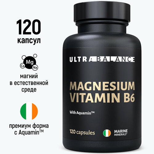 Магний В6, 120 капсул, Ultrabalance Magnesium Vitamin B6 Premium фото, описание