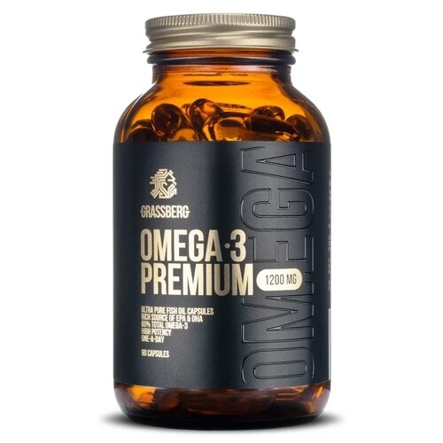 Grassberg Omega 3 Premium капс., 1200 мг, 1.85 г, 90 шт. фото, описание