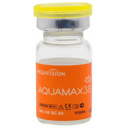 Контактные линзы Pegavision Aquamax 38, 1 шт., R 8,6, D -6, бесцветный, 1 уп. фото, описание