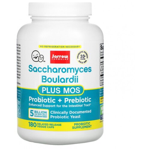 Капсулы Jarrow Formulas Saccharomyces Boulardii plus MOS, 240 г, 5 млрд КОЕ, 180 шт. фото, описание