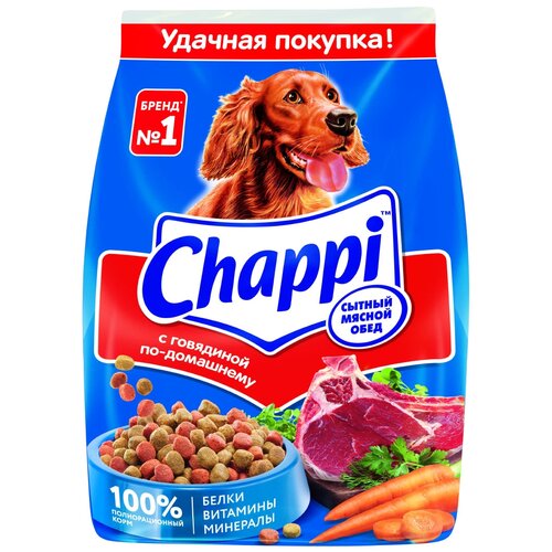 Сухой корм для собак Chappi говядина по-домашнему, с овощами, с травами 1 уп. х 1 шт. х 600 г фото, описание