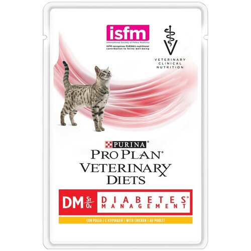 Влажный корм для кошек Pro Plan Veterinary Diets Diabetes Management DM Diabetes Management, при сахарном диабете, с курицей 85 г (паштет) фото, описание