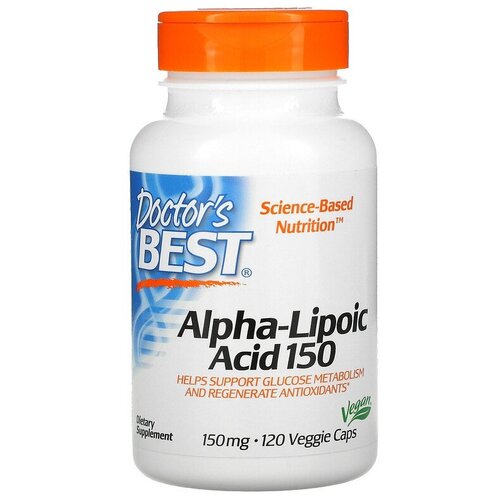 Капсулы Doctor's Best Alpha-Lipoic acid 150, 80 г, 80 мл, 150 мг, 120 шт. фото, описание