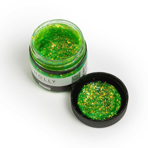 Holly Professional Глиттер для глаз, лица, волос и тела Glitter Gel Green Mix фото, описание