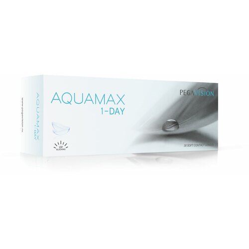 Контактные линзы Pegavision Aquamax 1-Day, 30 шт., R 8,6, D -6, прозрачный, 1 уп. фото, описание