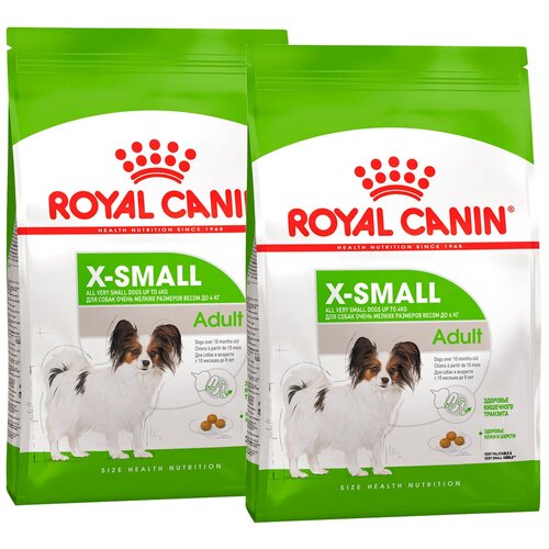 ROYAL CANIN X-SMALL ADULT для взрослых собак маленьких пород (0,5 + 0,5 кг) фото, описание