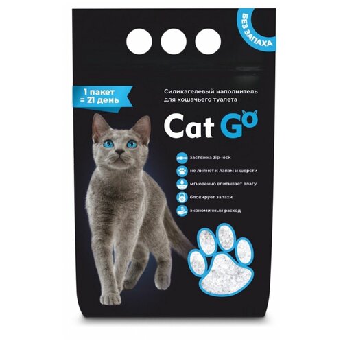 Наполнитель Cat Go для кошачьего туалета, силикагель, 1,3 кг (3 л) фото, описание