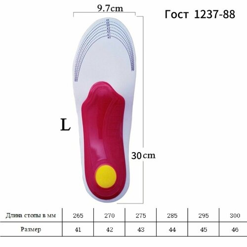 Стельки ортопедические каркасные размер 41-46 (длина стельки 30см) фото, описание