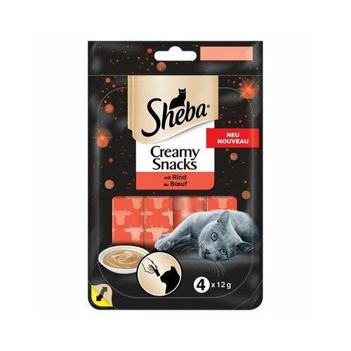 фото Крем-суп для котов Sheba Creamy snacks. Лакомство с говядиной. 48г., купить онлайн за 900 рубл.