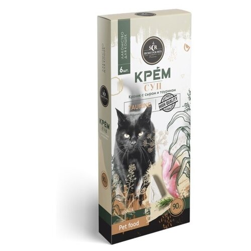 Лакомство для кошек Secret for Pets Крем-суп Кролик с сыром и таурином (6шт) фото, описание