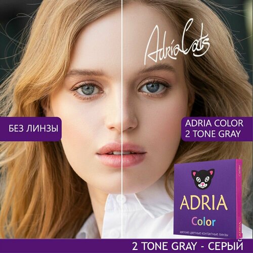 Контактные линзы ADRIA Color 2 tone, 2 шт., R 8,6, D -1, gray, 1 уп. фото, описание