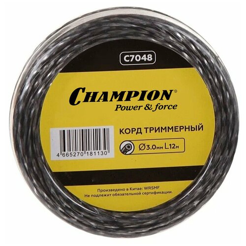 фото Леска CHAMPION Tri-twist 3.0мм*12м (витой треугольник), купить онлайн за 500 рубл.