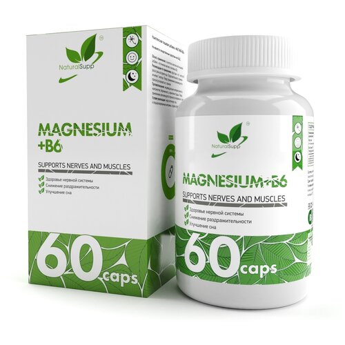 фото Magnesium + B6, капс., 100 г, 60 шт., купить онлайн за 590 рубл.