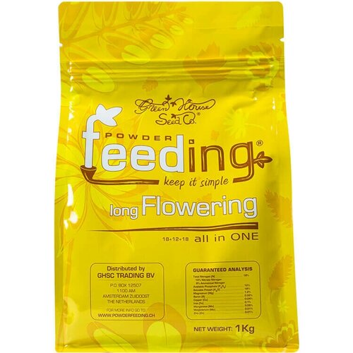 Удобрение для растений Powder Feeding Long Flowering 1кг, удобрение на стадию цветения (9 недель и более) фото, описание