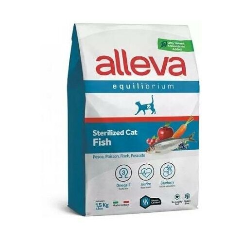 ALLEVA EQUILIBRIUM CAT Sterilized Fish Сухой корм для кастрированных котов и стерилизованных кошек c рыбой 1,5 кг, 1165 (2 шт) фото, описание