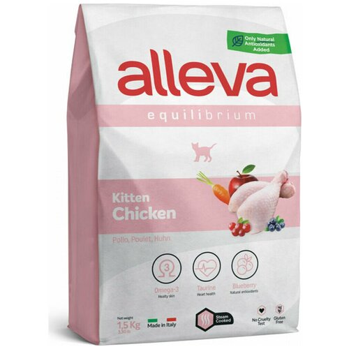 Сухой корм для котят, беременных и кормящих кошек Alleva Equilibrium Kitten с курицей, 1,5 кг фото, описание